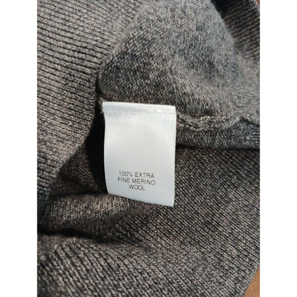 Turnbury Men's V Neck Sweater Size Large Extra Fine Merino Wool Brown Preppy - Picture 10 of 11